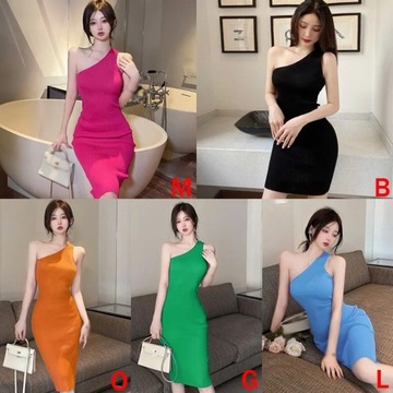 Korean Version Solid Color Simple Diagonal Shoulde