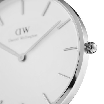 DANIEL WELLINGTON zegarek damski srebrny na bransolecie modny na prezent