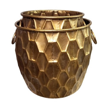 НАБОР МЕТАЛЛИЧЕСКИХ КРЫШЕК ДЛЯ ЦВЕТОЧНЫХ ВАЗОВ ИЗ 2 ЗОЛОТЫХ ЧАСТЕЙ