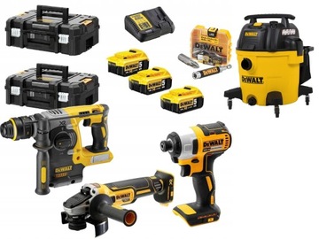 DEWALT ZESTAW COMBO 3SZT NARZĘDZI 3X5AH 18V DCK305 + ODKURZACZ DEWALT 34L