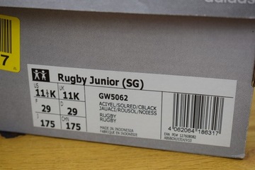 Бутсы Adidas Rugby Junior SG, заглушки r 29