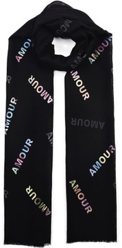 SZAL SZALIK DAMSKI WIOSENNY wzór print napis AMOUR