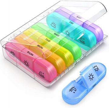 POJEMNIK KASETKA NA LEKI PUDEŁKO ORGANIZER 7dni x3
