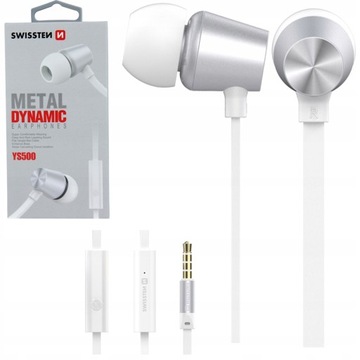 SŁUCHAWKI SWISSTEN METAL DYNAMIC YS500 BIAŁE