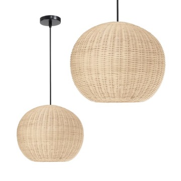 LAMPA WISZĄCA PLECIONA BAMBUS NATURAL BOHO DREWNO