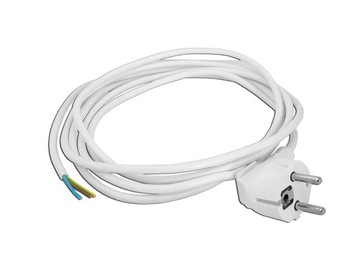Przewód Kabel z wtyczką 3x2,5mm BIAŁY 3m