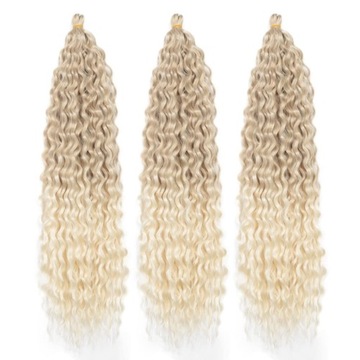 Syntetyczne włosy kręcone blond doczepiane fale ZESTAW 3 szt wysyłka z PL