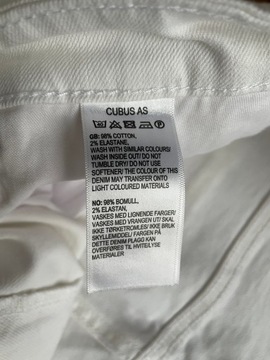 CUBUS Spodnie jeansowe białe 38/pas 97 elastan