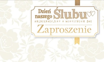 PAKIET 5 ZAPROSZEŃ NA ŚLUB WESELE + KOPERTY