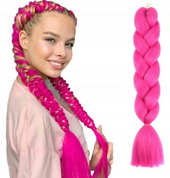 Syntetyczne warkoczyki ombre włosy 120 cm fuksja