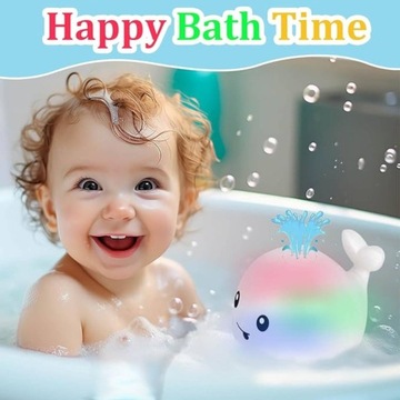 ИГРУШКА-ФОНТАН ДЛЯ ВАННЫ, ВЕСЕННИЙ КИТ, ПЛАВАЮЩИЙ, СВЕТОДИОДНОЕ ОСВЕЩЕНИЕ