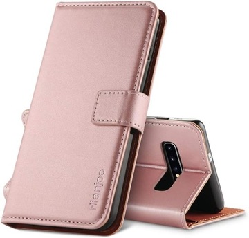 Etui z klapką Hianjoo skóra PU Samsung S10 PLUS Różowe