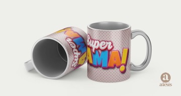 Фотокружка ко Дню матери psd шаблон Супер мама