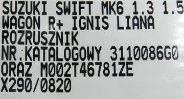 STARTÉR 3110086G0 SUZUKI SX-4 IGNIS SWIFT LIANA