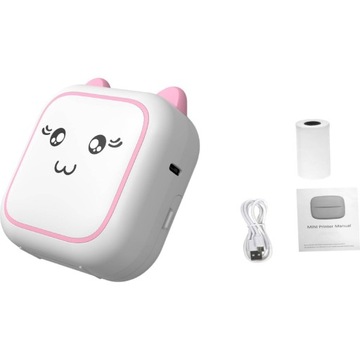 МИНИ ПОРТАТИВНЫЙ ТЕРМОПРИНТЕР ПОДАРОК ​​ДЕТЯМ КОШКА ДРУКУЗЬ + РОЛИК