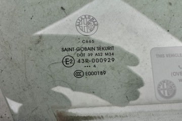 ALFA ROMEO GIULIETTA SKLO (OKNO) PRAVÁ PŘEDNÍ 2014