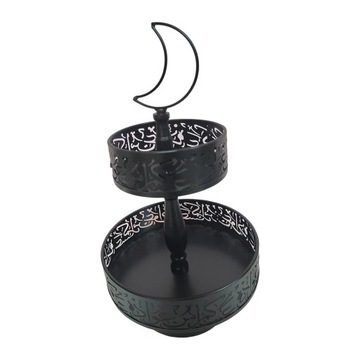 Ид Мубарак Двухэтажный Железный Поднос Контейнер Украшение Стола Черный
