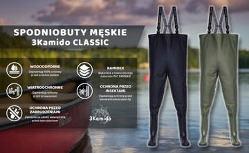 Рыбацкие штаны 3Kamido Classic, Waders, Black 45
