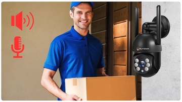 IP-камера WiFi SMART Наружная поворотная сигнализация 8MPX Обнаружение движения 4X ZOOM