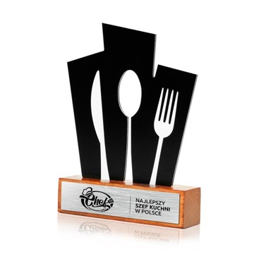 Statuetka dla restauracji z logo Najlepszy kucharz