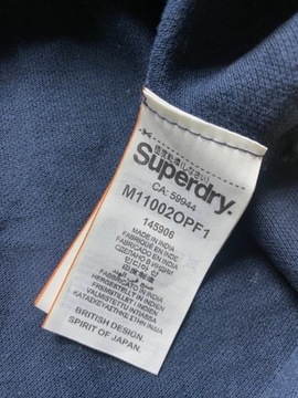 Superdry Super DRY TOKYO JAPAN/ granatowe bawełniane POLO rozmiar M