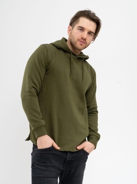 MODNA BLUZA MĘSKA Z KAPTUREM ACTIVE Oliwkowa M
