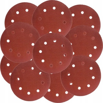 10x ШЛИФОВАЛЬНЫЕ ДИСКИ БУМАГА С ОТВЕРСТИЯМИ на липучке 180 мм P400