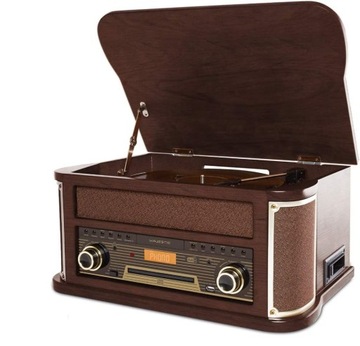 Gramofon Majestic TT 47 DAB brązowy drewno 33 1/3, 45, 78