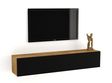 Szafka loftowa RTV 160 dąb lancelot + czarny mat