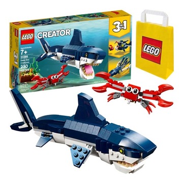 LEGO CREATOR 3w1 Morskie Stworzenia -Rekin, Kałamarnica lub Żabnica (31088)