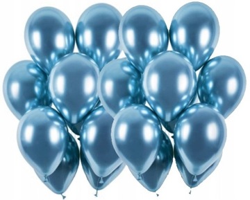 BALONY chromowane shiny 12 cali NIEBIESKIE 20 szt urodziny sylwester roczek