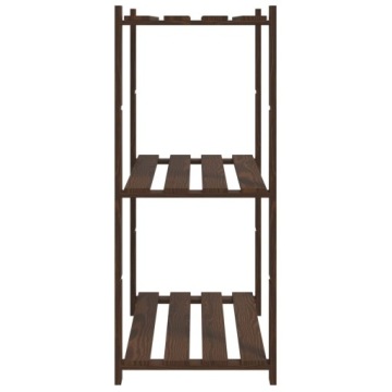 vidaXL Книжный шкаф с 3 полками Коричневый 80x38x90 см Массив сосны