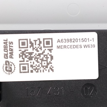 MERCEDES VITO W639 LAMPA POLSTROVÁNÍ PANEL PŘEPÍNAČŮ ŠEDÁ A6398201501