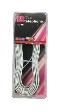 Przewód Kabel Telefoniczny RJ-11 Płaski 4 żyły 10m
