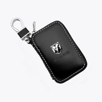 PIĘKNE Etui brelok na kluczyki DODGE skóra CHROM