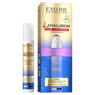 EVELINE BioHyaluron 3xRetinol przeciwzmarszczkowy żel roll-on pod oczy