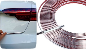 LISTWA CHROM 12mm 8m OZDOBNA CHROMOWANA TAŚMA SAMOCHODOWA TUNINGOWA KLEJĄCA