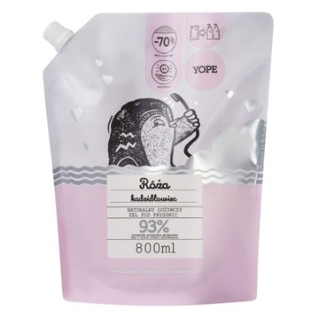 Yope Naturalny żel pod prysznic Róża i kadzidłowiec Refill 800ml