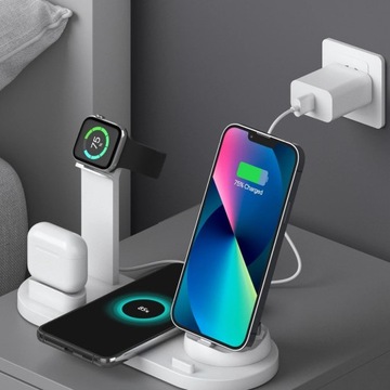 5 In 1 Wireless Charger Stand Pad For iPhone 15 14 13 12 11 X Apple Watch