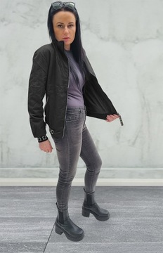 КУРТКА ВЕСЕННЯЯ ЖЕНСКАЯ, ЛЕГКАЯ ПЕРЕХОДНАЯ ВЕСЕННЯЯ ВЕТРОВКА, ЧЕРНАЯ L