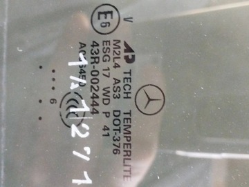 MERCEDES ML W164 2006 SKLO (OKNO) PRAVÁ ZADNÍ