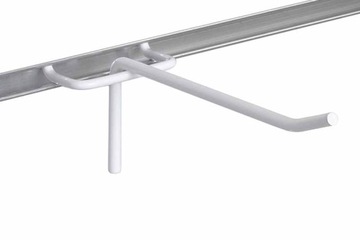 Haczyk pojedynczy Slatwall drut biały 15cm