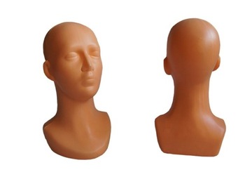 głowa plastikowa beżowa - unisex - manekin do ekspozycji czapek i nie tylko