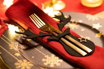 Рождественские футляры для столовых приборов, 6 шт.