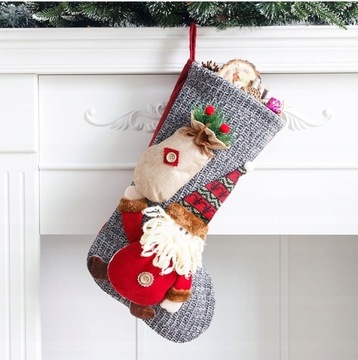 3 шт. Рождественский носок Лось Санта-Клаус Снеговик