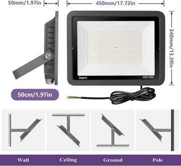 НАРУЖНАЯ ЛАМПА СВЕТОДИОДНАЯ ЛАМПА 400Вт 3000К 40000 лм