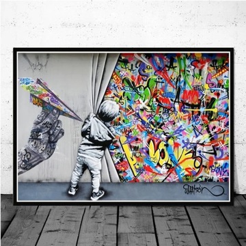 Plakat na płótnie Banksy grafika abstrakcyjne płót