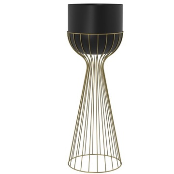 Kwietnik metalowy stojący czarno złote LOFT 56cm