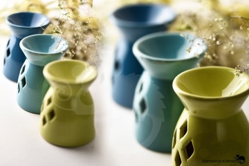 КАМИН АРОМАТЕРАПИЯ, керамический, для масел, воска и лампочек, СИНИЙ