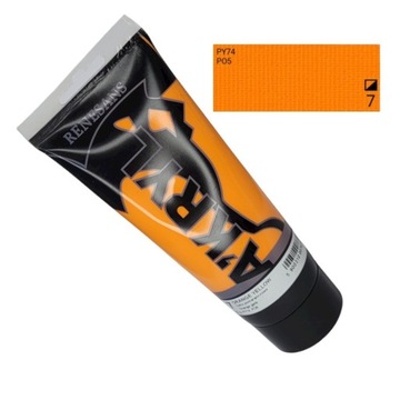 Farba akrylowa 200ml, żółć pomarańczowa, Renesans,